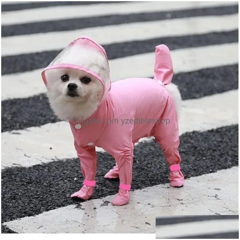 raincoats pet supplies pet cat dog four legged one piece waterproof raincoat rainshoes teddy home pet accessories