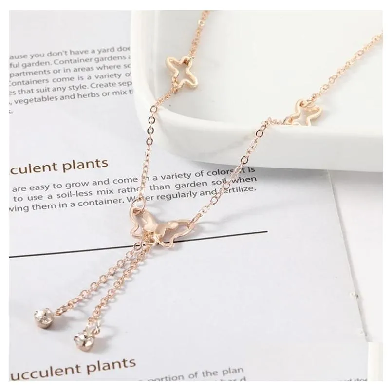 HOT Temperament butterfly single drill tassel anklets for girl women korean fashion accessories wholesale