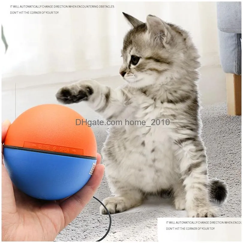 automatic cat toys intelligent electric moving balls pet cat feather toy cats teaser toys