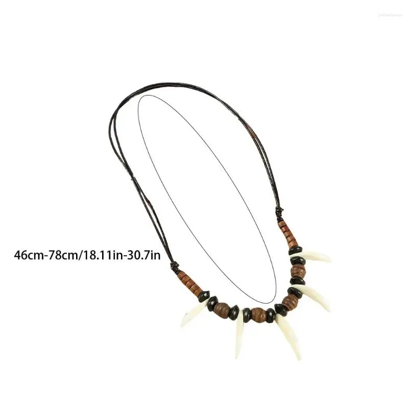 Pendant Necklaces Fashion Forward Acrylic Teeth Beaded Necklace Versatile Style Wood Materials Unique