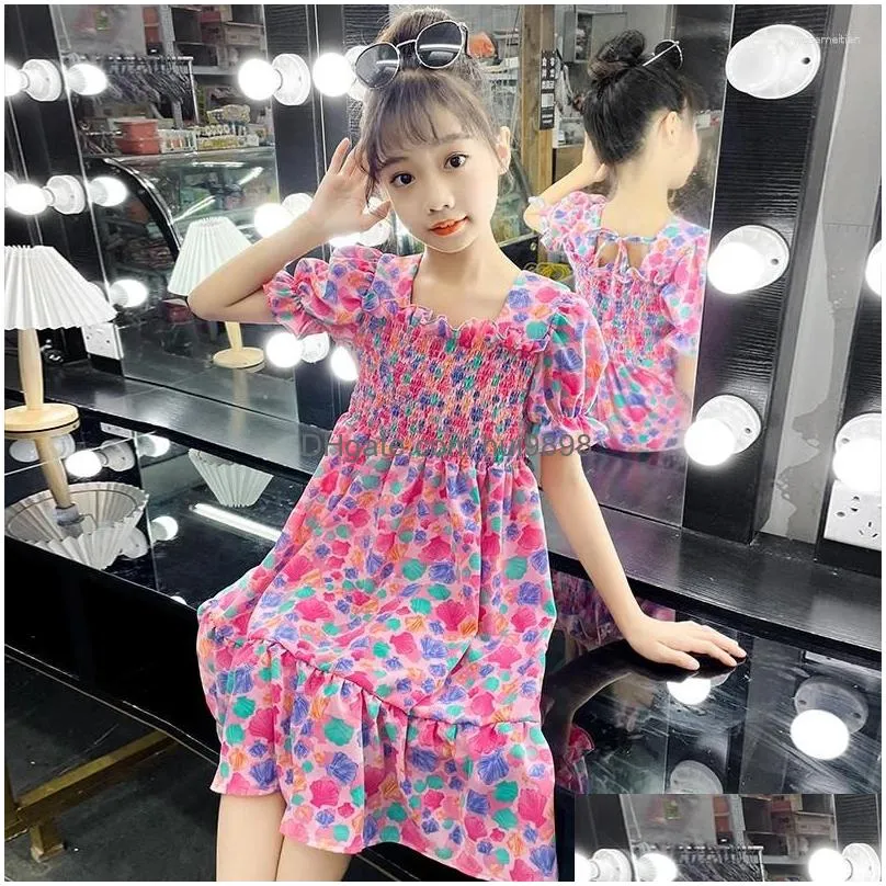 girl dresses dress floral pattern girls summer for kids teenage costume 6 8 10 12 14