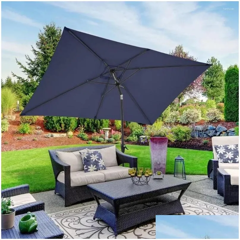 Tents And Shelters Rectangular Patio Umbrella Color Tiki Navy Blue Freight Free Parasol Protractor Umbrellas & Bases For The Beach