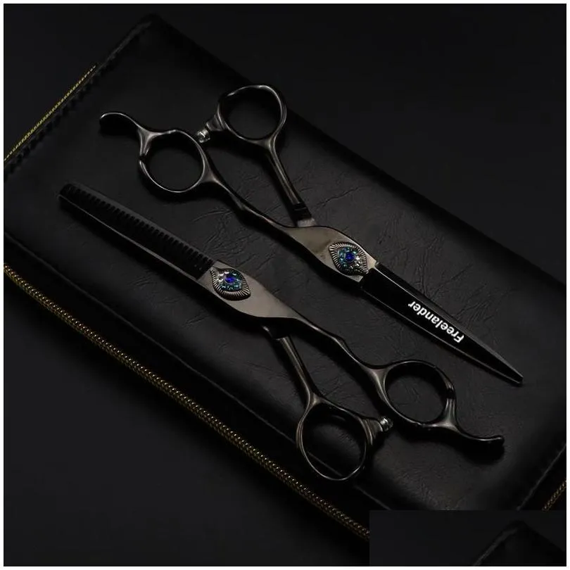 Hair Scissors Professional Feather Gem 6inch Cutting Hairdressing Thinning Shear Barber For8827110