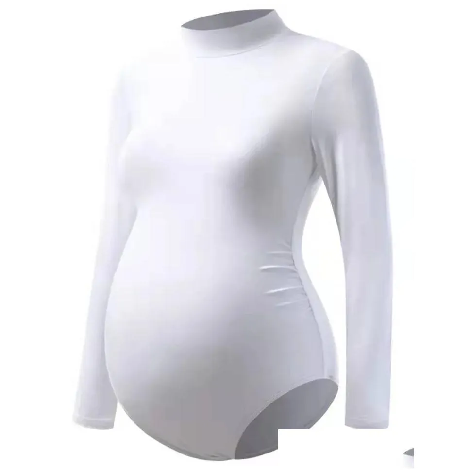 Maternity Tops Tees Maternity Bodysuit Pregnant Po Shoot Long Sleeve Shirt Pography Clothes For Pregnancy Woman Basic Tops 221027