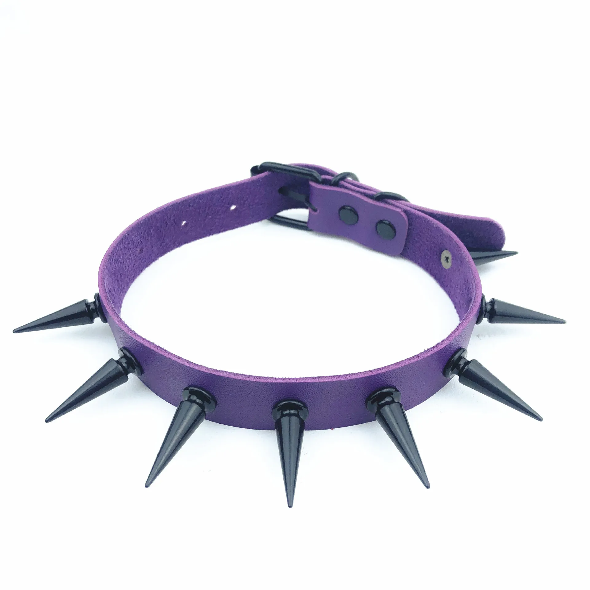Chokers Gothic Black Spiked Punk Choker Collar Spikes Rivets Studded Chocker Necklace For Women Men Bondage Cosplay Goth Je Dhgarden Dhuay
