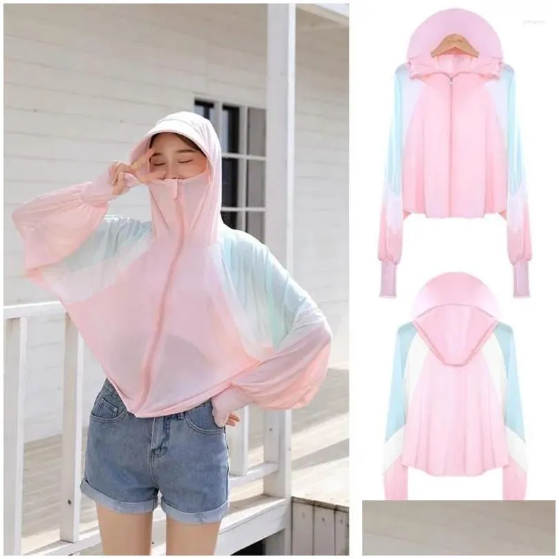 Racing Jackets Zippered Color Blocking Sunscreen Clothing Long-sleeved Large Sunshade Hoodie UV Protection Thin