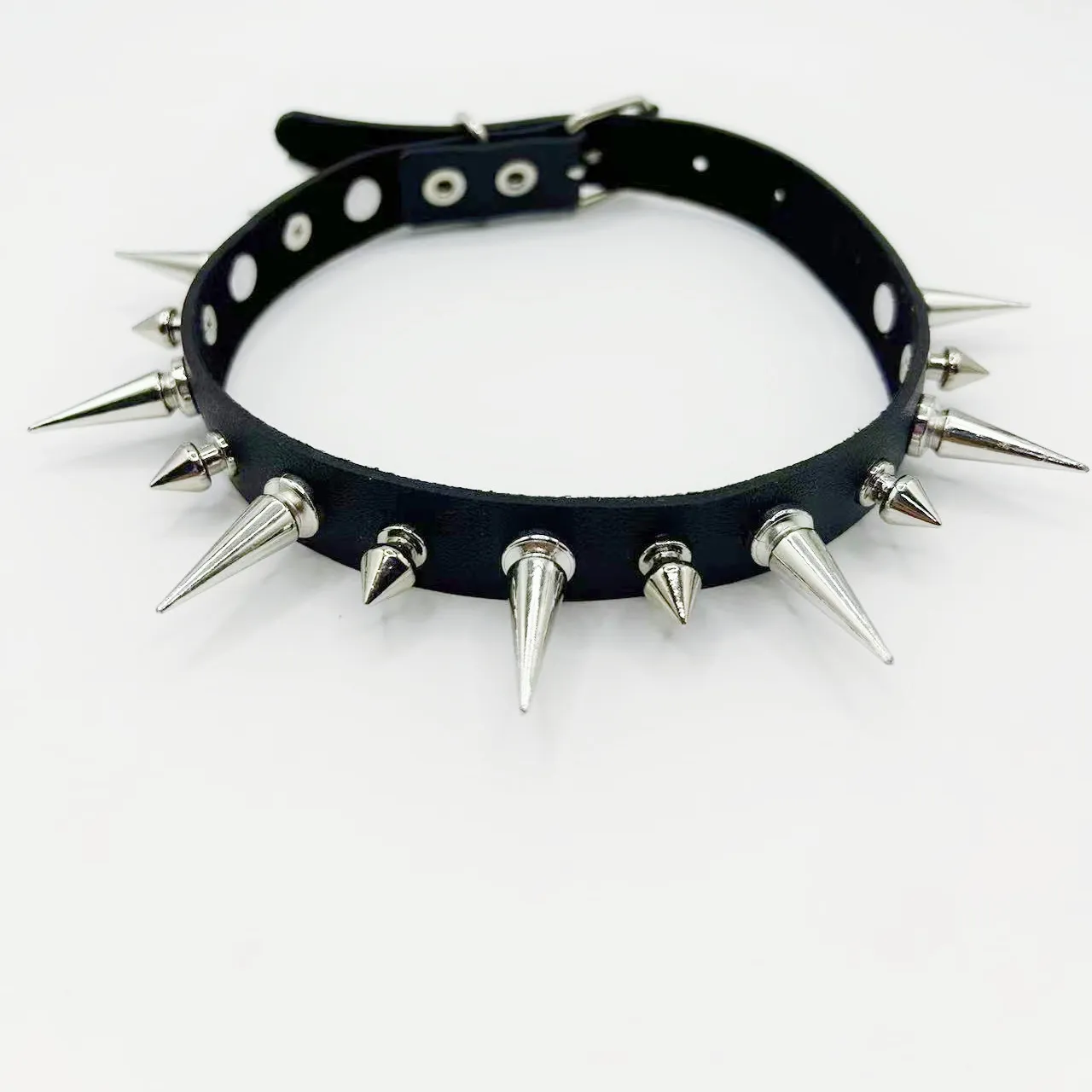 Chokers Gothic Black Spiked Punk Choker Collar Spikes Rivets Studded Chocker Necklace For Women Men Bondage Cosplay Goth Je Dhgarden Dhaol