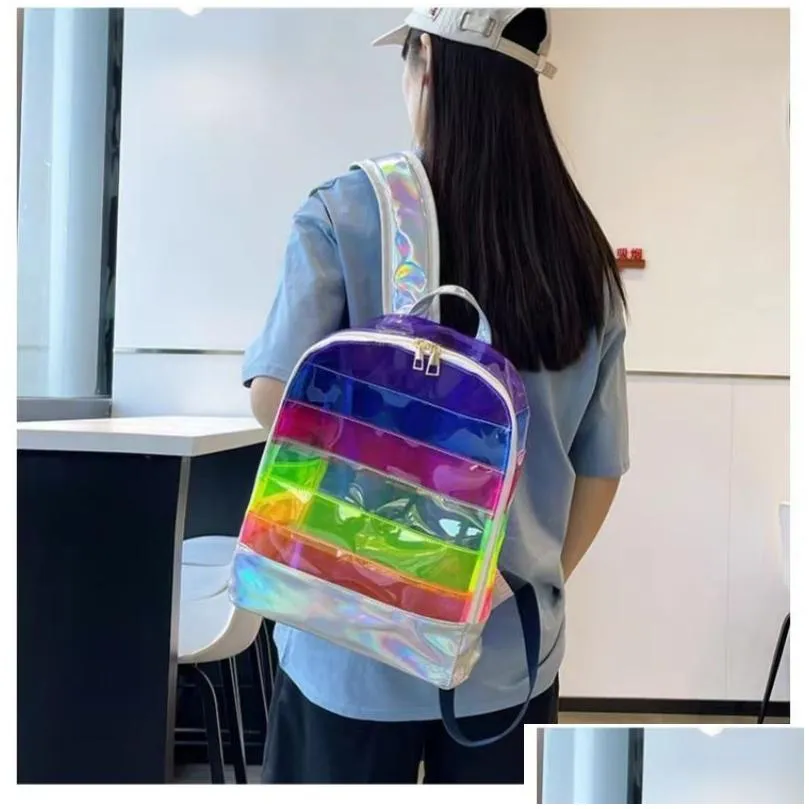 Girls Cross-border backpacks Women`s PVC transparent waterproof fashion bags Boys new PVC large capacity student backpack ARYB214