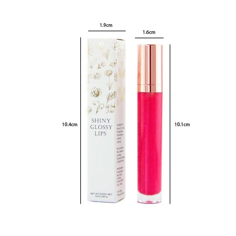 Whole Waterproof 7 Colors Shimmer Lip Gloss No logo Makup Lipsticks Shiny Glossy Liquid Lip Gloss Lipstick Cosmetic Make UP Li4087020