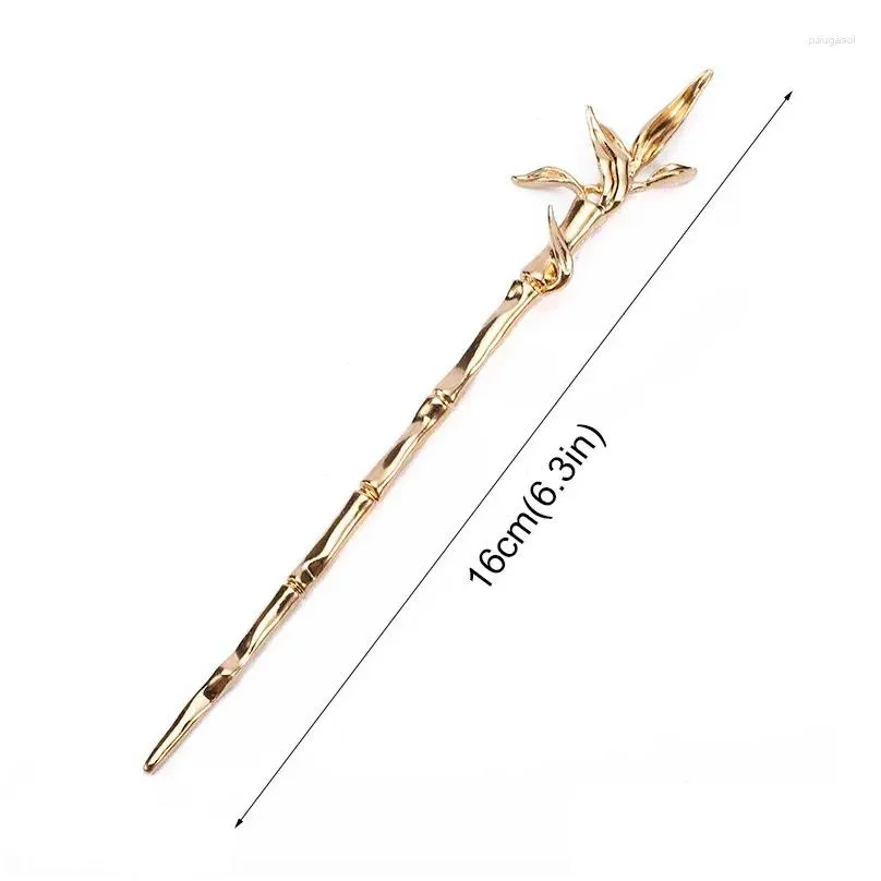 Hair Clips Bamboo Shaped Stick For Women Girls Vintage Chinese Chopstick Gold Silver Color Hanfu Hairpin Jewelry Gift