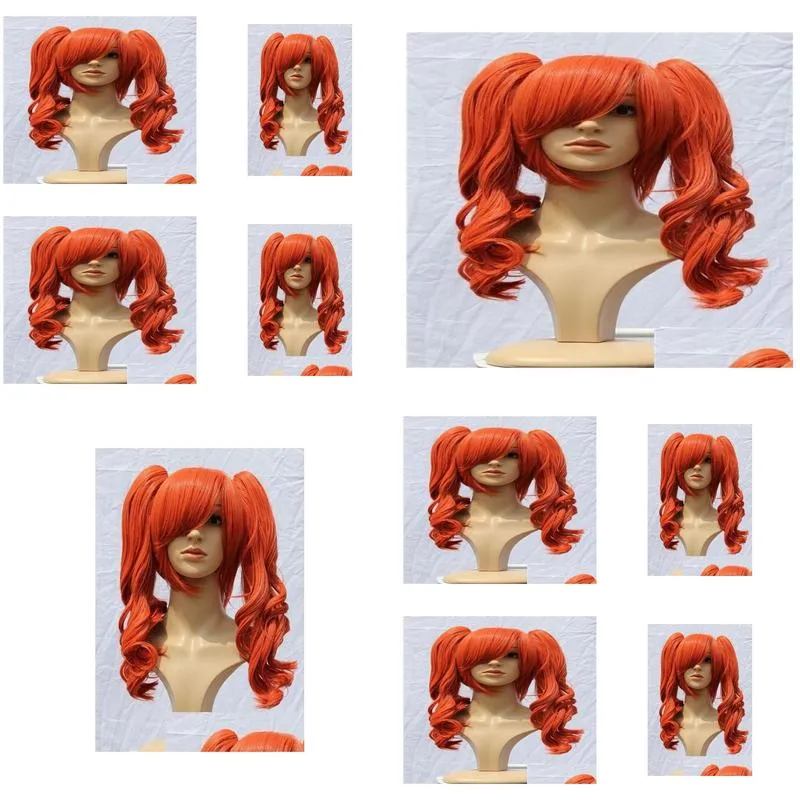 USJF462 charming dark orange ponytail wavy health hair WIG07951445