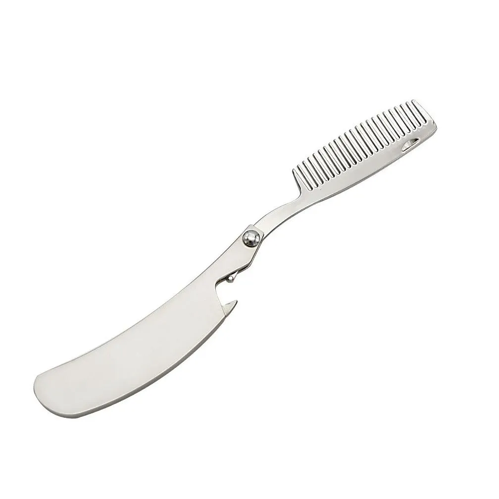 Made of High Quality Stainless Steel Foldable Exquisite Portable Pocket Comb For Convenient Travel Use Beard Comb7686863