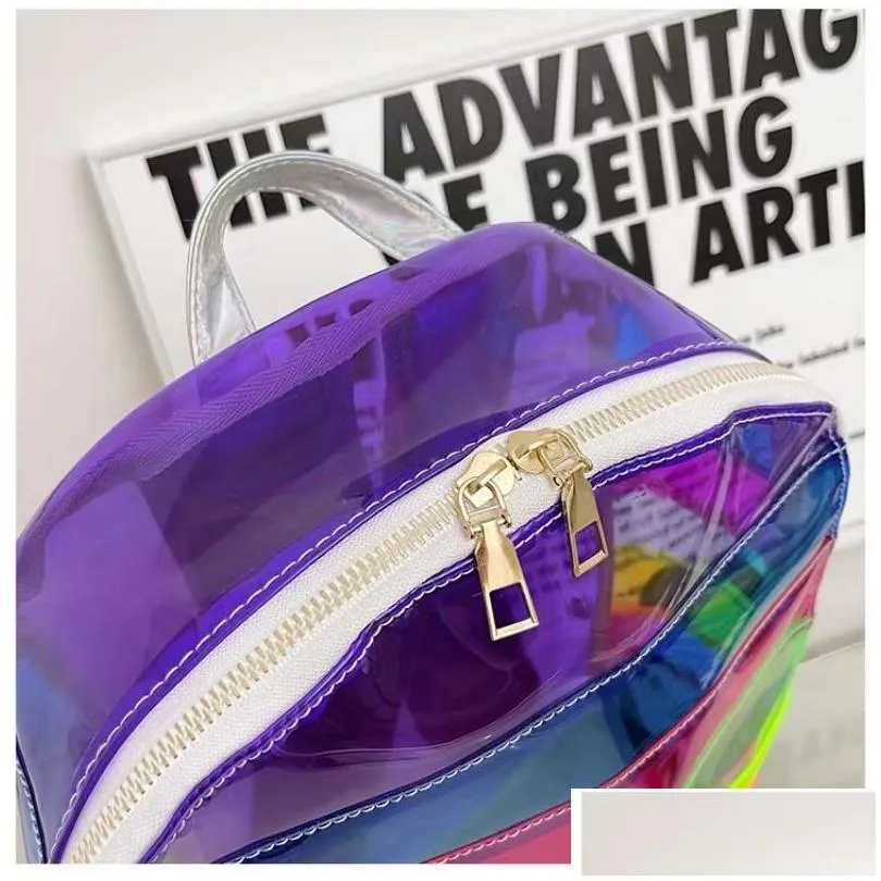 Girls Cross-border backpacks Women`s PVC transparent waterproof fashion bags Boys new PVC large capacity student backpack ARYB214