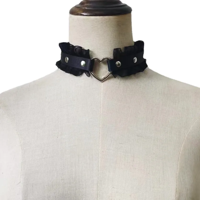 Chokers Gothic Black Spiked Punk Choker Collar Spikes Rivets Studded Chocker Necklace For Women Men Bondage Cosplay Goth Je Dhgarden Dhgmr