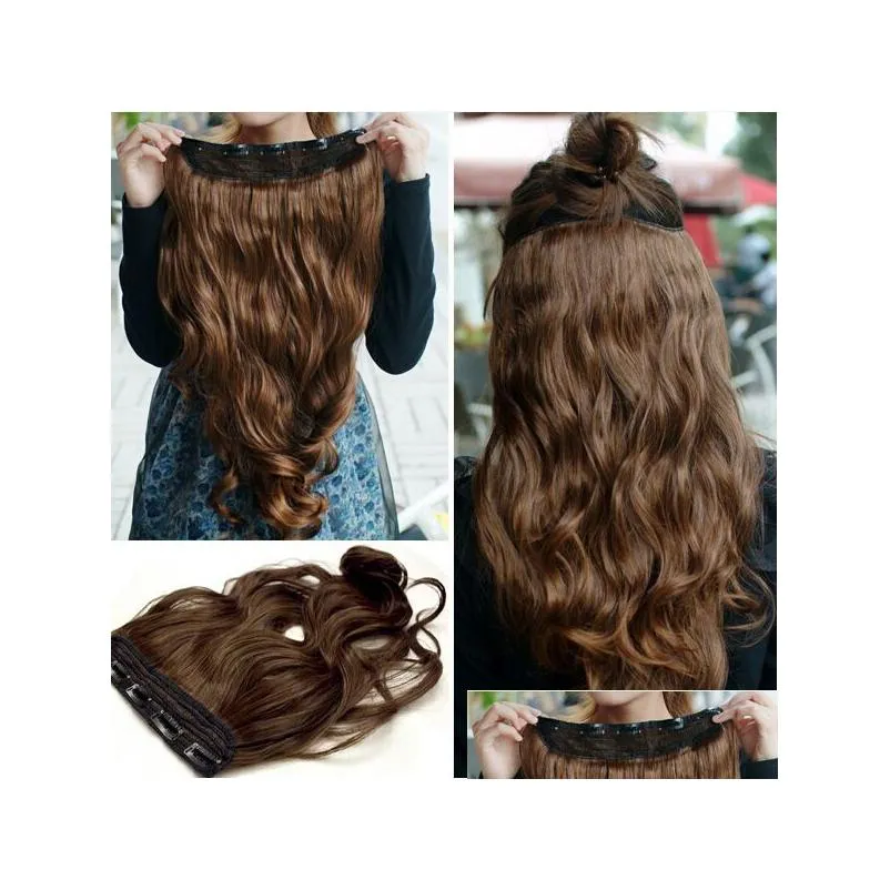 39quot32quot24quot18quot super long five clip in hair extensions synthetic hair curly thick 1 piece for full head high 7608340