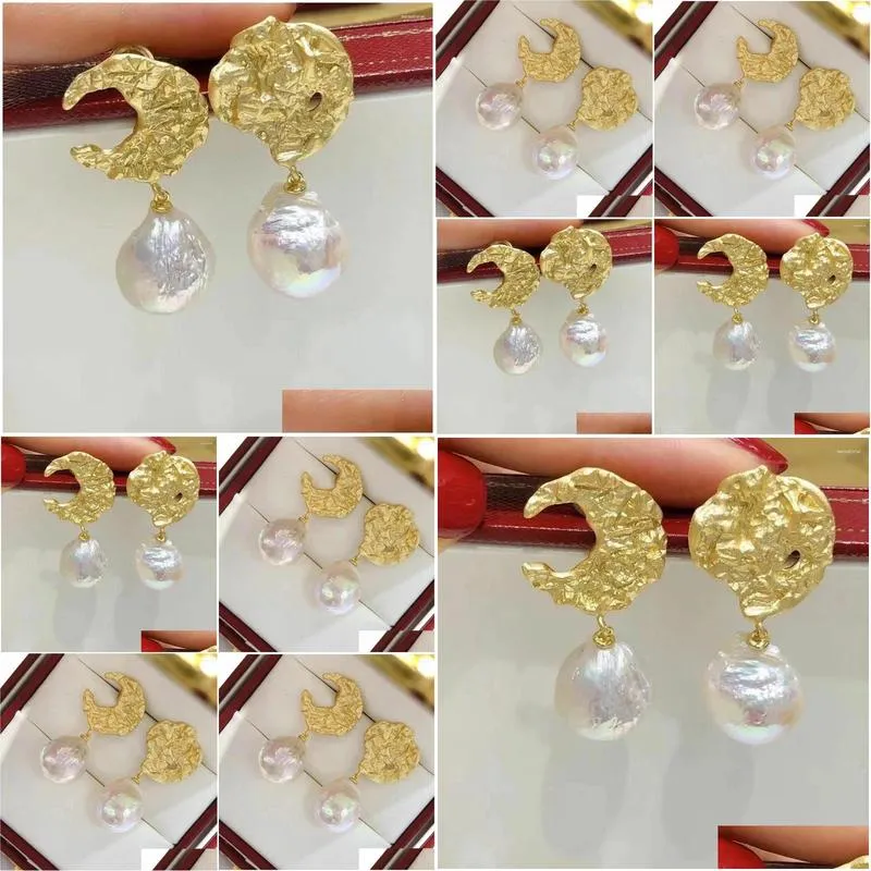 Dangle Earrings Charming 11-12mm South Sea Baroque White Pearl Earring 925s Earings Gift