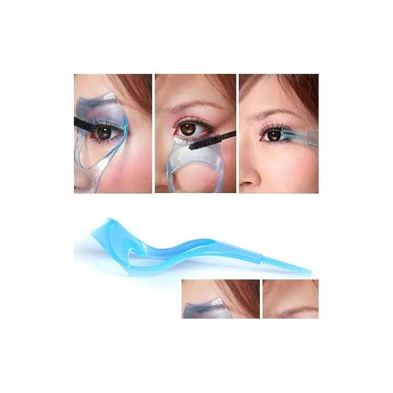 WholeNew 3 in 1 Mascara Shield Guard Beauty Eyelash Comb Applicator Guide Card Makeup Tool 7COY1213222