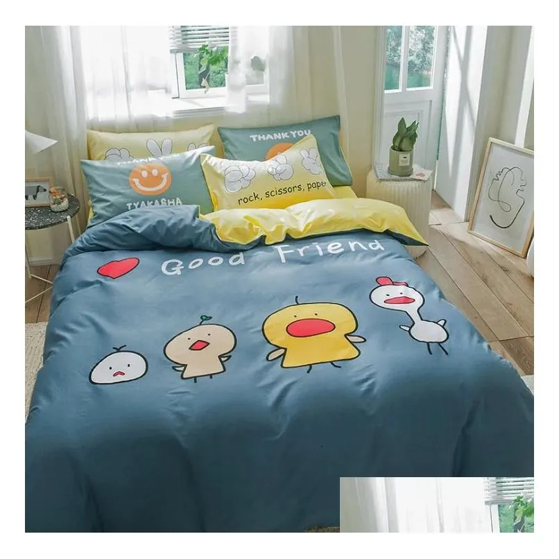 3Pcs Cotton Crib Bed Linen Kit Cartoon Baby Princess Bedding Set Includes Pillowcase Bed Sheet Duvet Cover Without Filler 240328