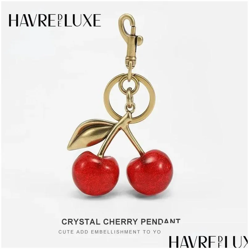 2023Key Rings bag accessories bag charm Handbag pendant  handbags keychain women`s exquisite Internet-famous crystal Cherry car accessories