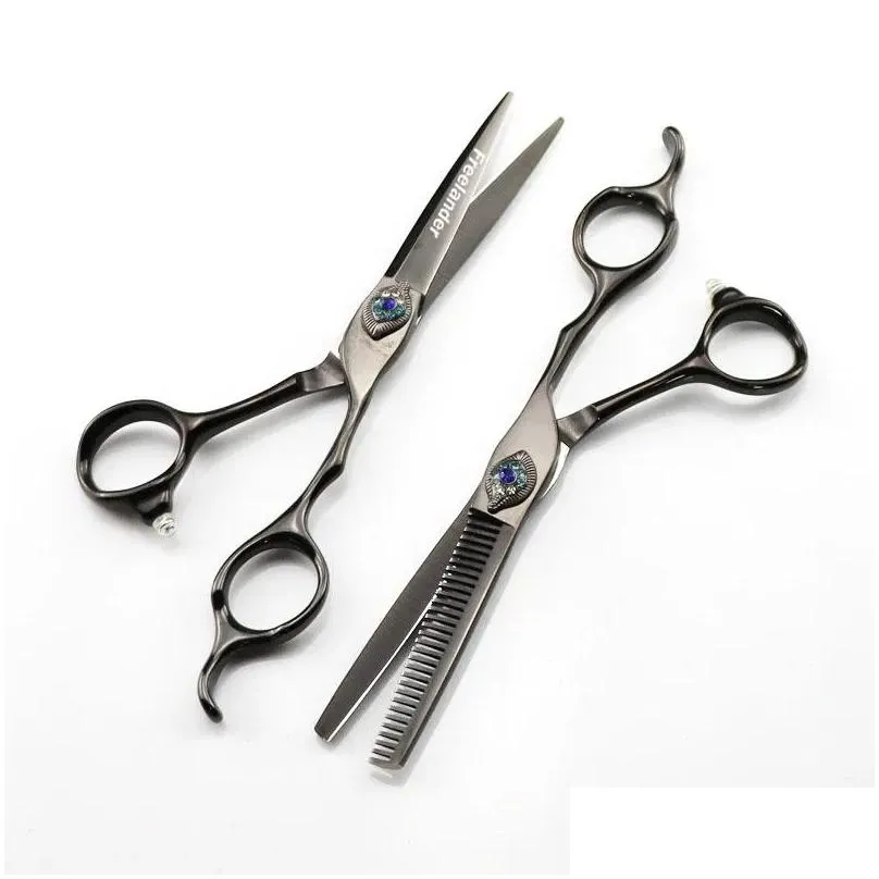 Hair Scissors Professional Feather Gem 6inch Cutting Hairdressing Thinning Shear Barber For8827110