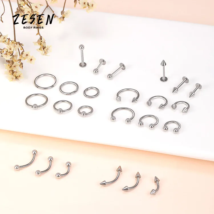 Nose Rings & Studs Fashion Stainless Steel Horseshoe Fake Ring C Clip Lip Piercing Stud Hoop For Women Men Barbell Drop Delivery Je J Otfcl