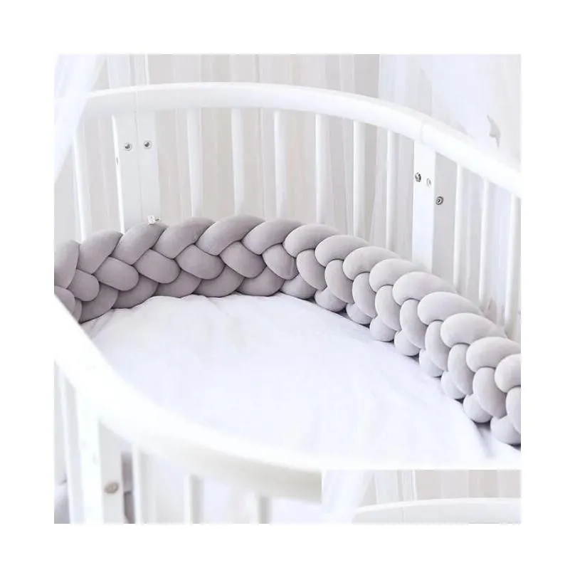 Baby Bed Bumper Knot Pillow Cushion for Boys Girls Four Braid Baby Cot Bumper Crib Protector cuna para Room Decor
