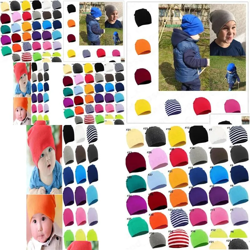 Toddler Newborn Baby Hats Winter Warm Knit Hat Kids Boys Girls Candy Color Knitting Hats Infant Earmuffs Beanies Caps Skull Hats