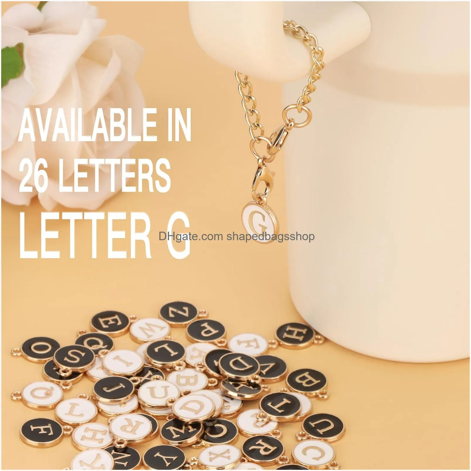 g letter charms accessories for tumblers with handle initial name id personalized handle decor set for tumblers black white