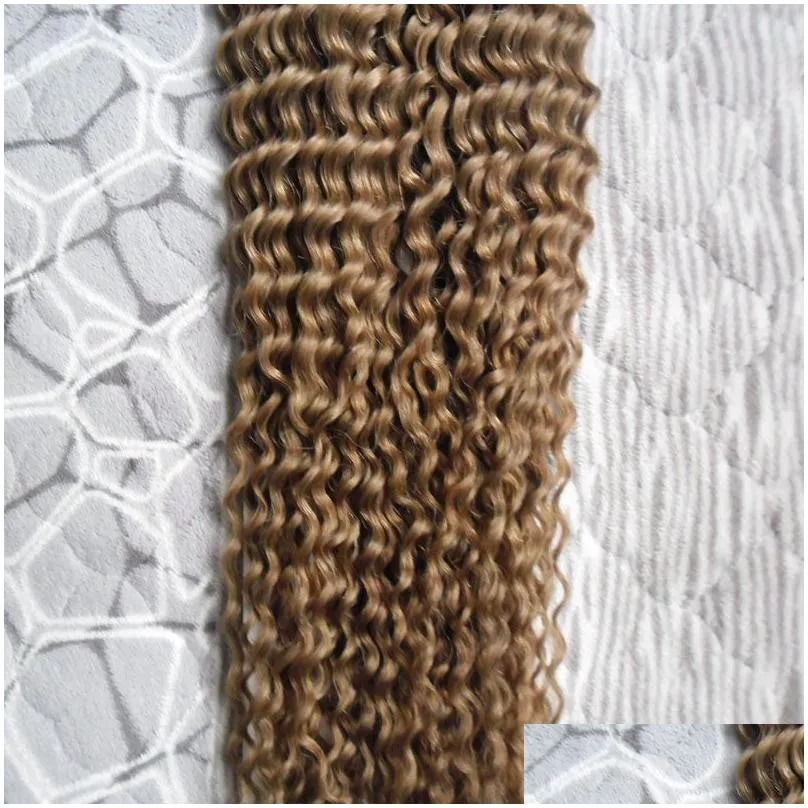 Mongolian Kinky Curly Loop Micro Ring Human Hair 100G Micro Bead Links Virgin 100 Human Hair Products Extensions 100g1325803