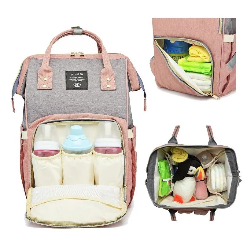 Lequeen Baby Bags For Mom Diaper Bag Backpack Maternity Stroller Mommy Bag Nappy Baby Care Changing Newborn For Newborns2848074