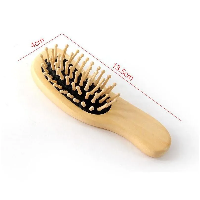 Hair Straightener Brush Wood Pointed Handle Steel Teeth Massage Hair Brush Head Care Comb Relaxing Wooden Hair Comb DHL 5510546