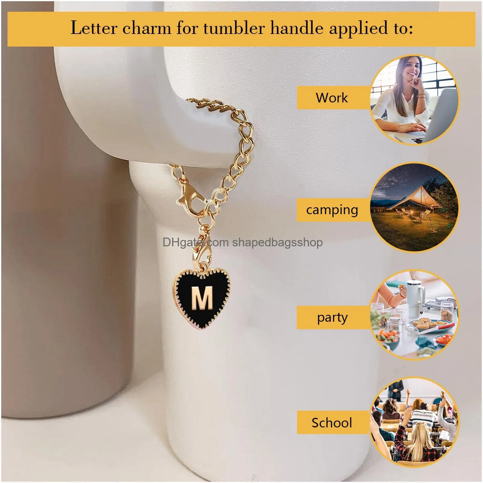 letter charms accessories for  cup initial name id letter charm for handle tumbler pesonlized identification letter charms for  accesories tumbler accessories charmsm
