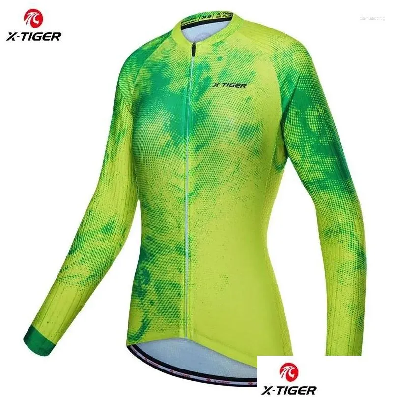 Racing Jackets X-Tiger Woman`s Cycling Jerseys Spring Long Sleeve Breathable Bike Clothes Maillot Ropa Ciclismo Hombre Bicycle