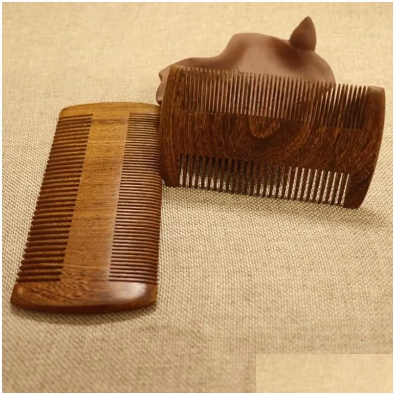 Green Sandalwood Pocket Beard Hair Combs 2 Sizes Handmade Natural Wood Comb 1pc LX93166743563