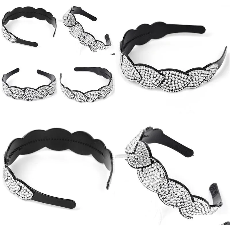 women headband alice band diamante rhinestone crystal chains leaf hair accessory R4761203646