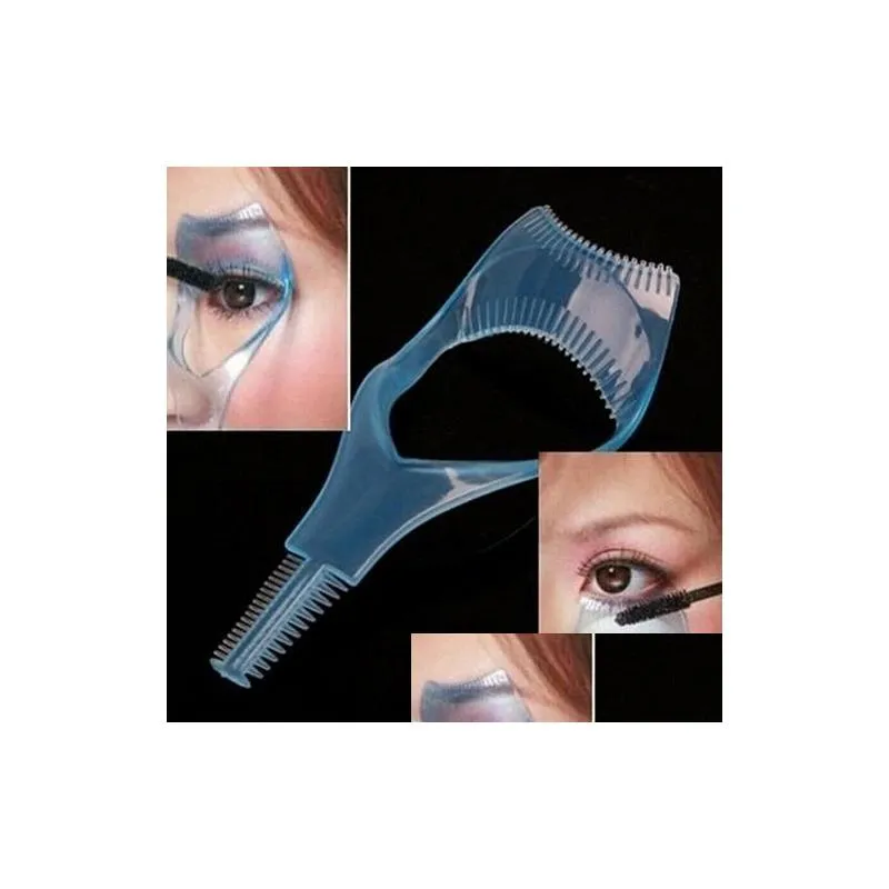 WholeNew 3 in 1 Mascara Shield Guard Beauty Eyelash Comb Applicator Guide Card Makeup Tool 7COY1213222