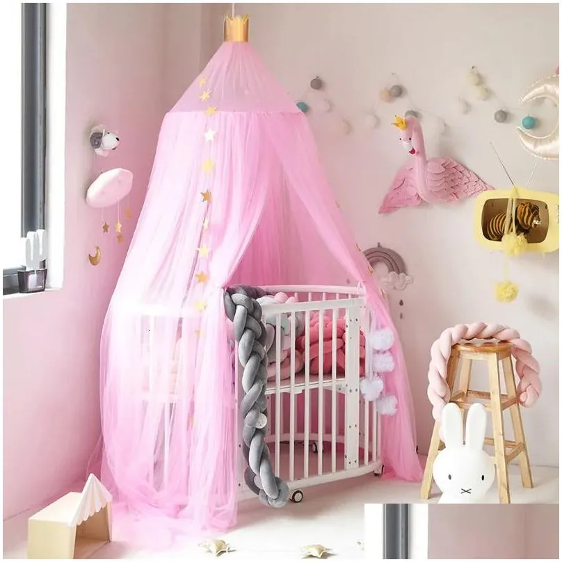 Baby Canopy Tent Mosquito Net Bed Curtain Baby Crib Netting Cot Hung Dome Girl Princess Children Play Tent Kids Room Decoration240327