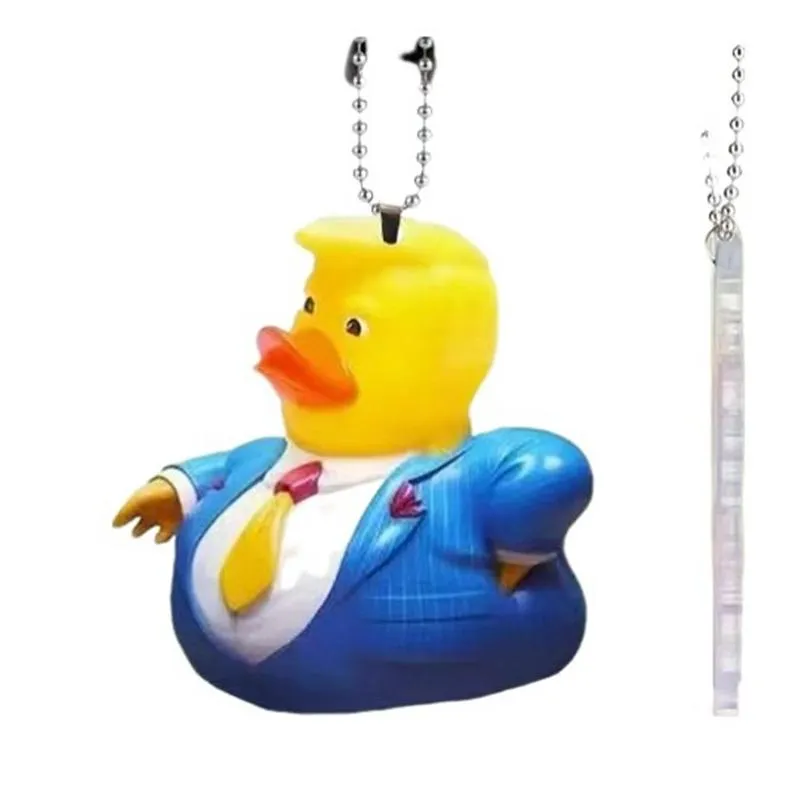 Trump Ducks Keychain Acrylic 2D Rearview Mirror Key Chain Car Decoration Pendant