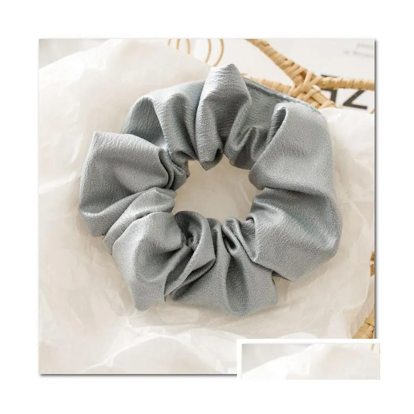Fashion PU leather scrunchie for girls candy color princess hairbands children elastic ponytail holder boutique women hair