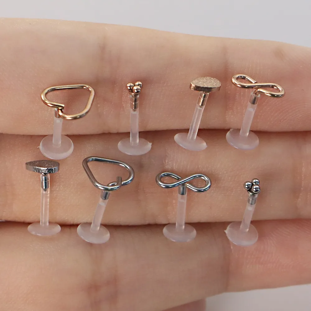 Nose Rings & Studs Fashion Stainless Steel Horseshoe Fake Ring C Clip Lip Piercing Stud Hoop For Women Men Barbell Drop Delivery Je J Dhoxi