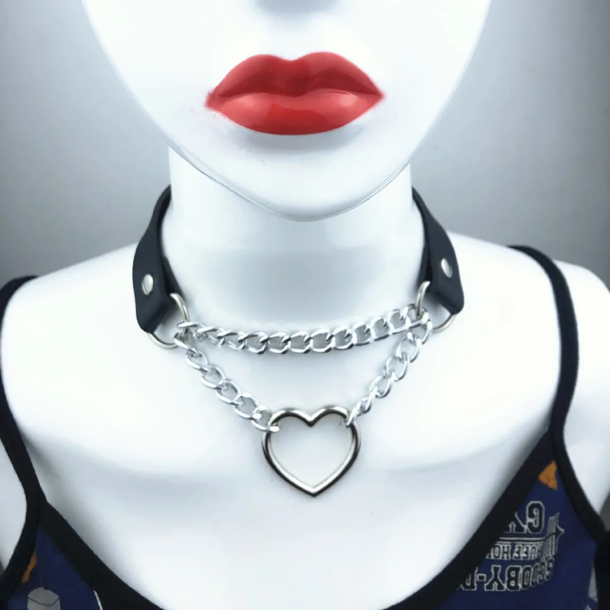 Chokers Gothic Black Spiked Punk Choker Collar Spikes Rivets Studded Chocker Necklace For Women Men Bondage Cosplay Goth Je Dhgarden Dhvjr