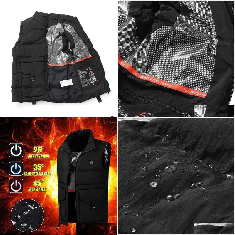 Hunting Jackets 2024 Men Electric Heated Vest Heating Waistcoat USB Thermal Warm Cloth Feather Winter Jacket Clothing