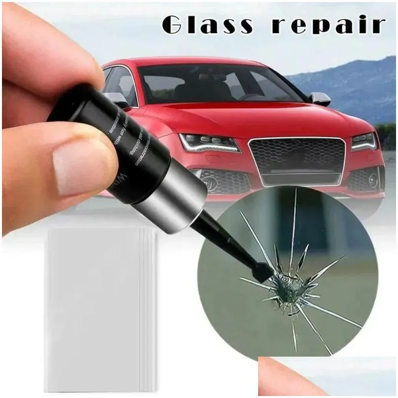 Car Wash Solutions Windshield Windscreen Glass Repair Resin Kit Auto Vehicle Casement Fix Tool Cracked Glue