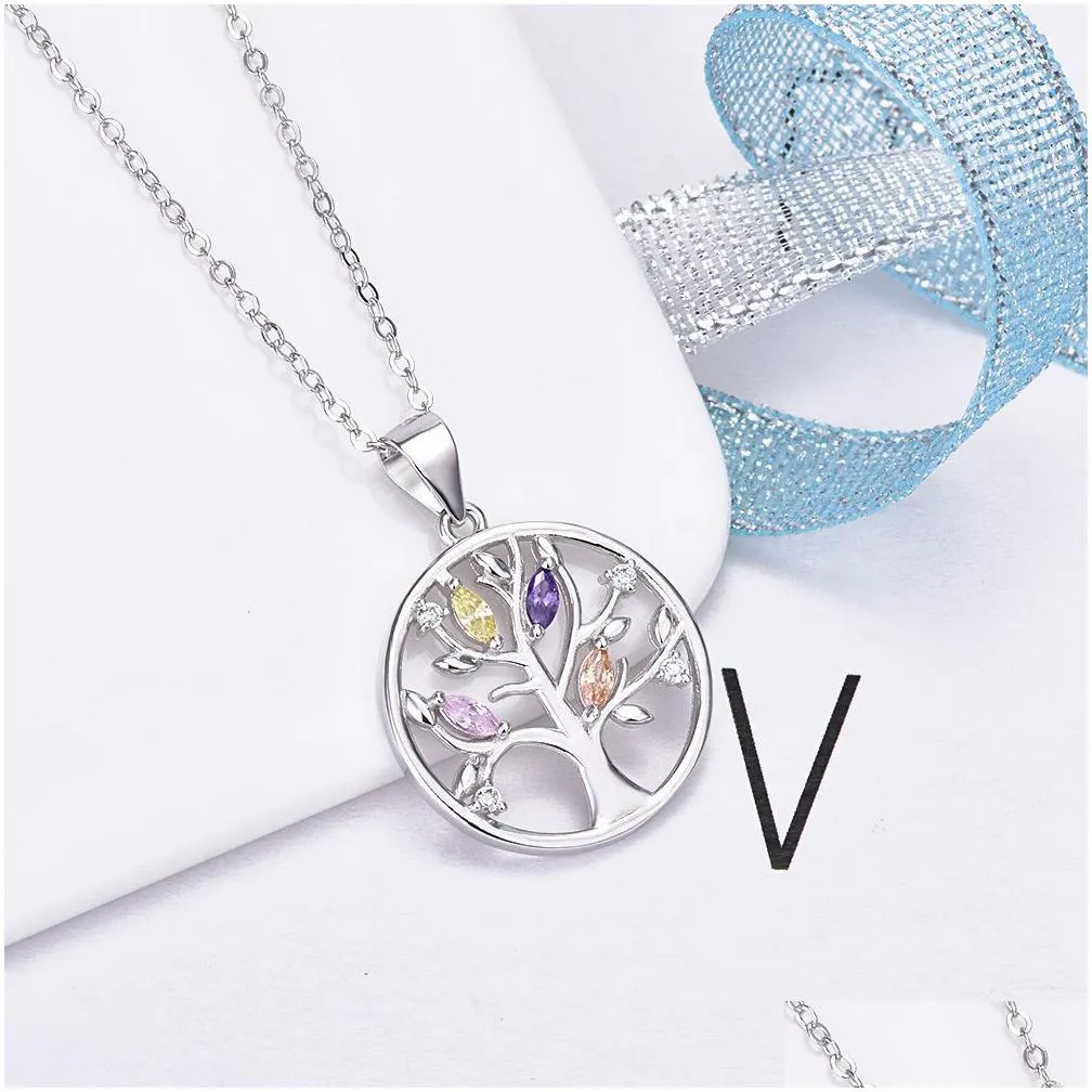 Fashion Jewelry Personality Creative S925 Sterling Silver Life Tree Crystal Zircon Pendant Fashion Silver Necklace2337395