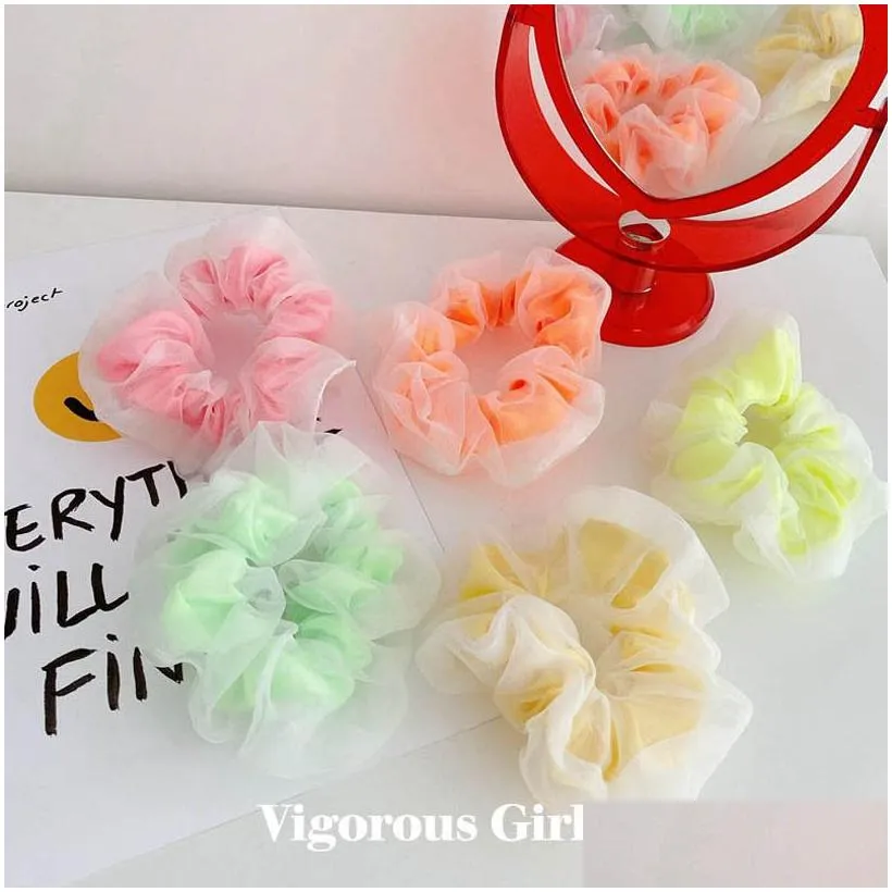 Ins candy color girls hair scrunchies lace girls scrunchies fashion kids hairbands hair accessories for girls head bands B16874439627