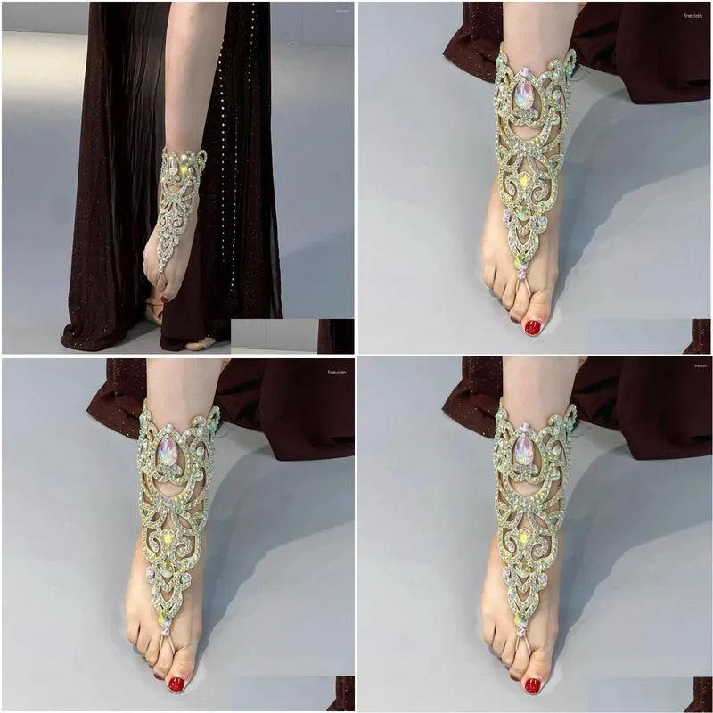 Stage Wear Belly Dance Anklet Handmade Diamond Show Foot Ornaments Oriental Suits Necklace Accessories