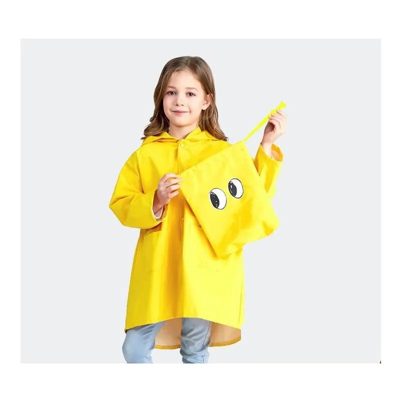 Kids Clothes Dinosaur Hooded RainCoat Girls Waterproof Rainwear Animal Cartoon Raincoat Rainsuit Outdoor Rain Cape Cloak Poncho