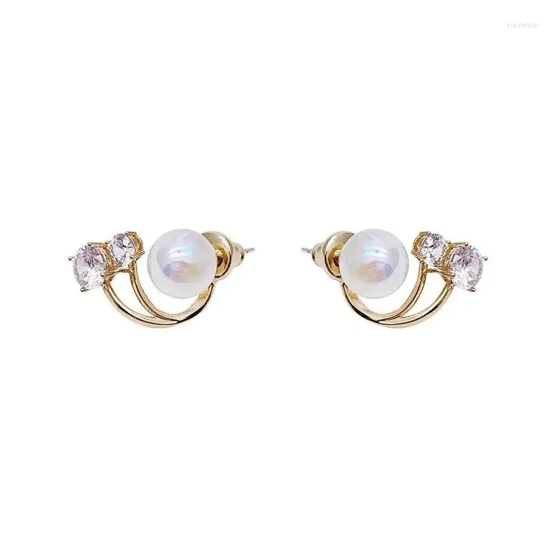 Dangle Earrings Korean Fashion Light Luxury Silver Needle Pearl Shining For Women Versatile Style Design Earring Exquisite Jewelry