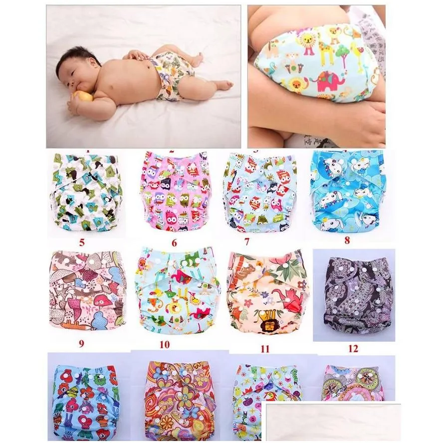 Baby Cartoon Cloth Nappy Diapers Cloth Diaper 13 designs for pick up Colorful Bags 201209011950872