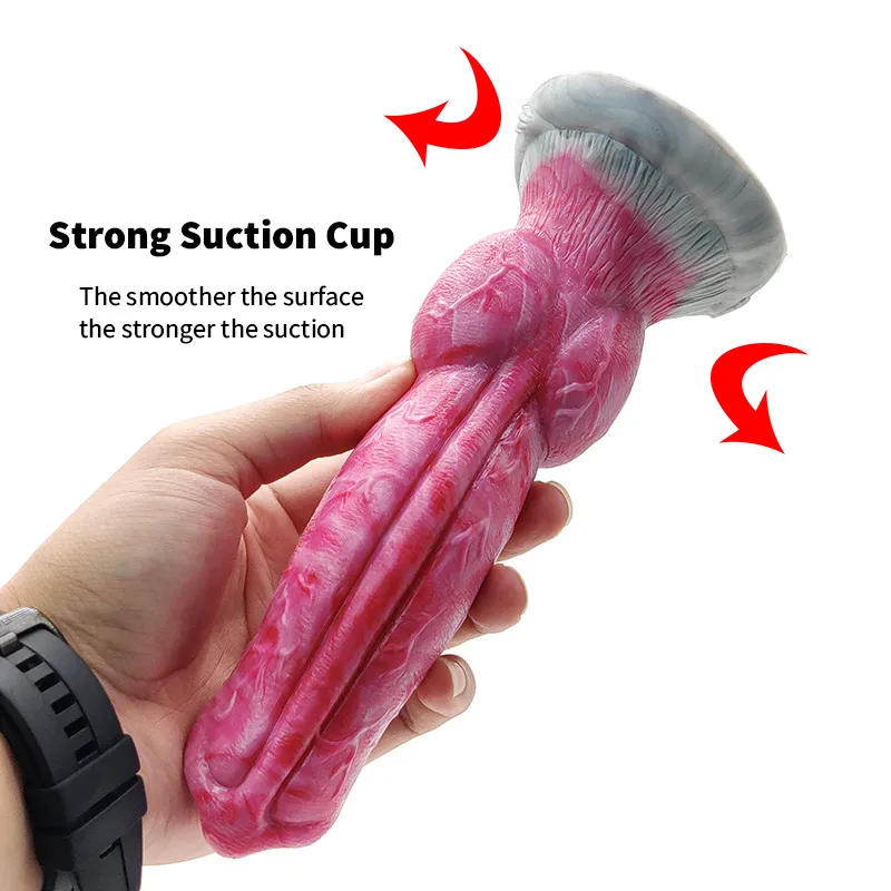 YOCY Curved Wolf Knot Dildo Gory Monster Silicone Fantasy Anal Plug Prostate G-Spot Vaginal Massager Sex Toy For Women Men